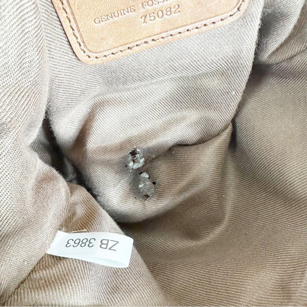 Fossil Canvas And Wicker Palm Tree Print Shoulder… - image 8